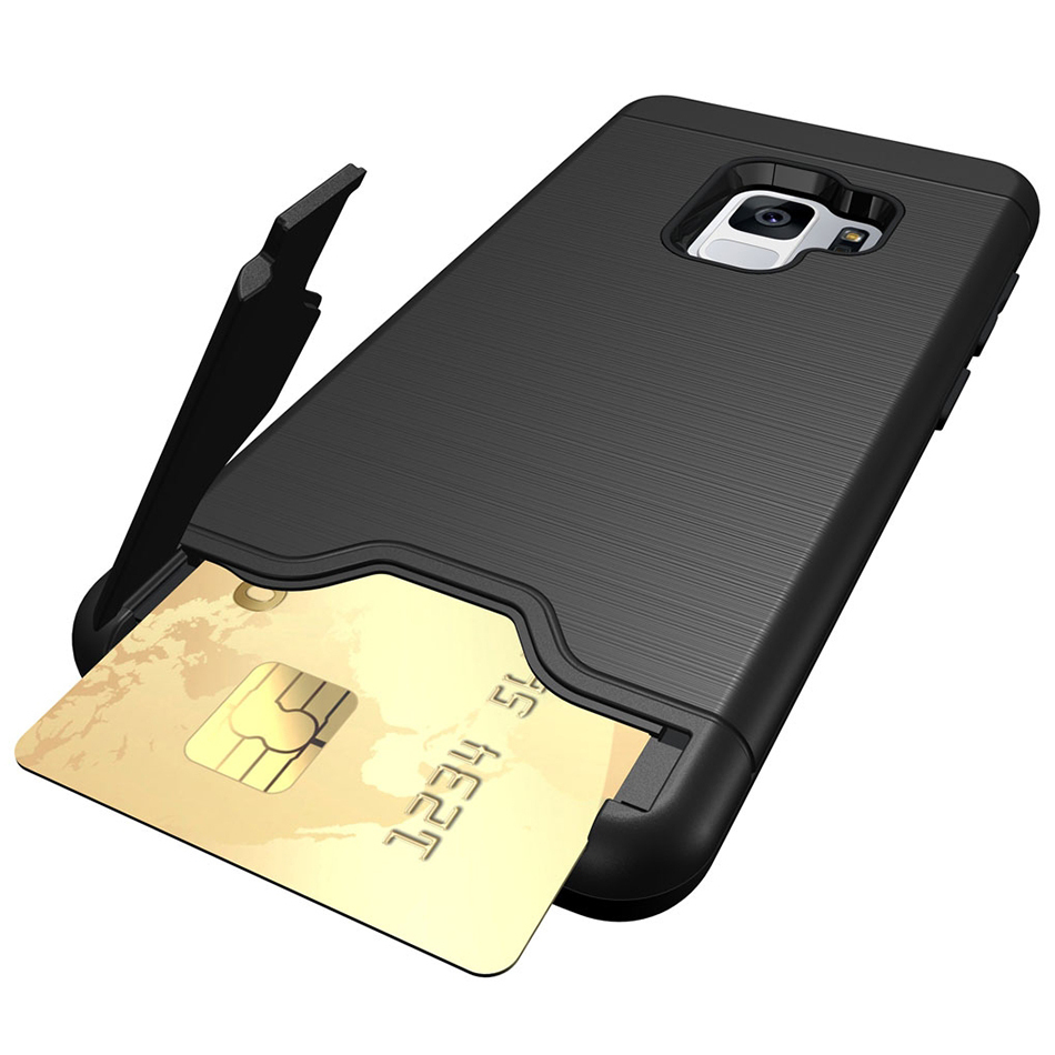 Dual Armour Tough Card Slot Case for Samsung Galaxy S9 (Black)